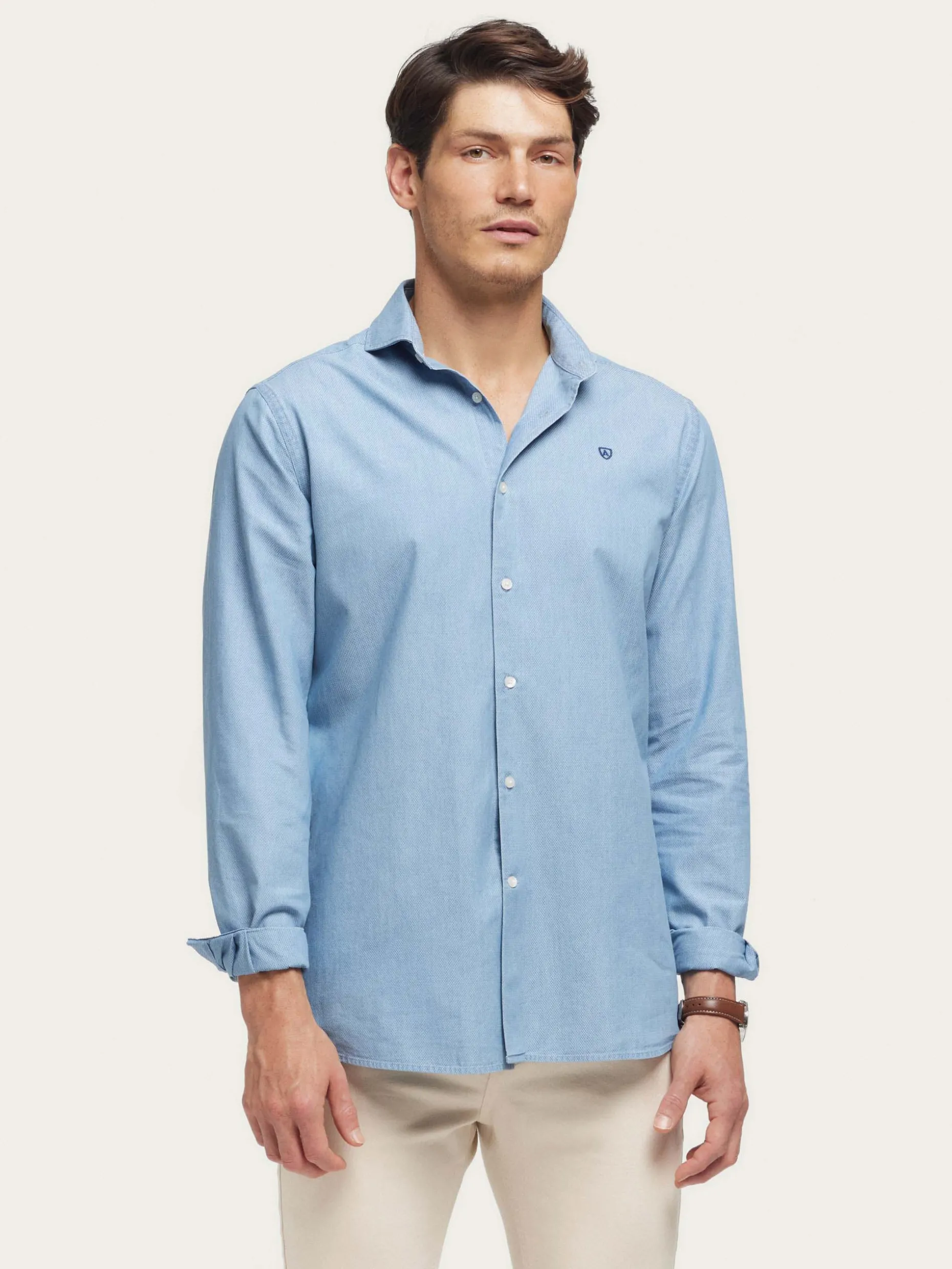 CAMISA DENIM STRUCTURE <Alvaro Moreno Clearance