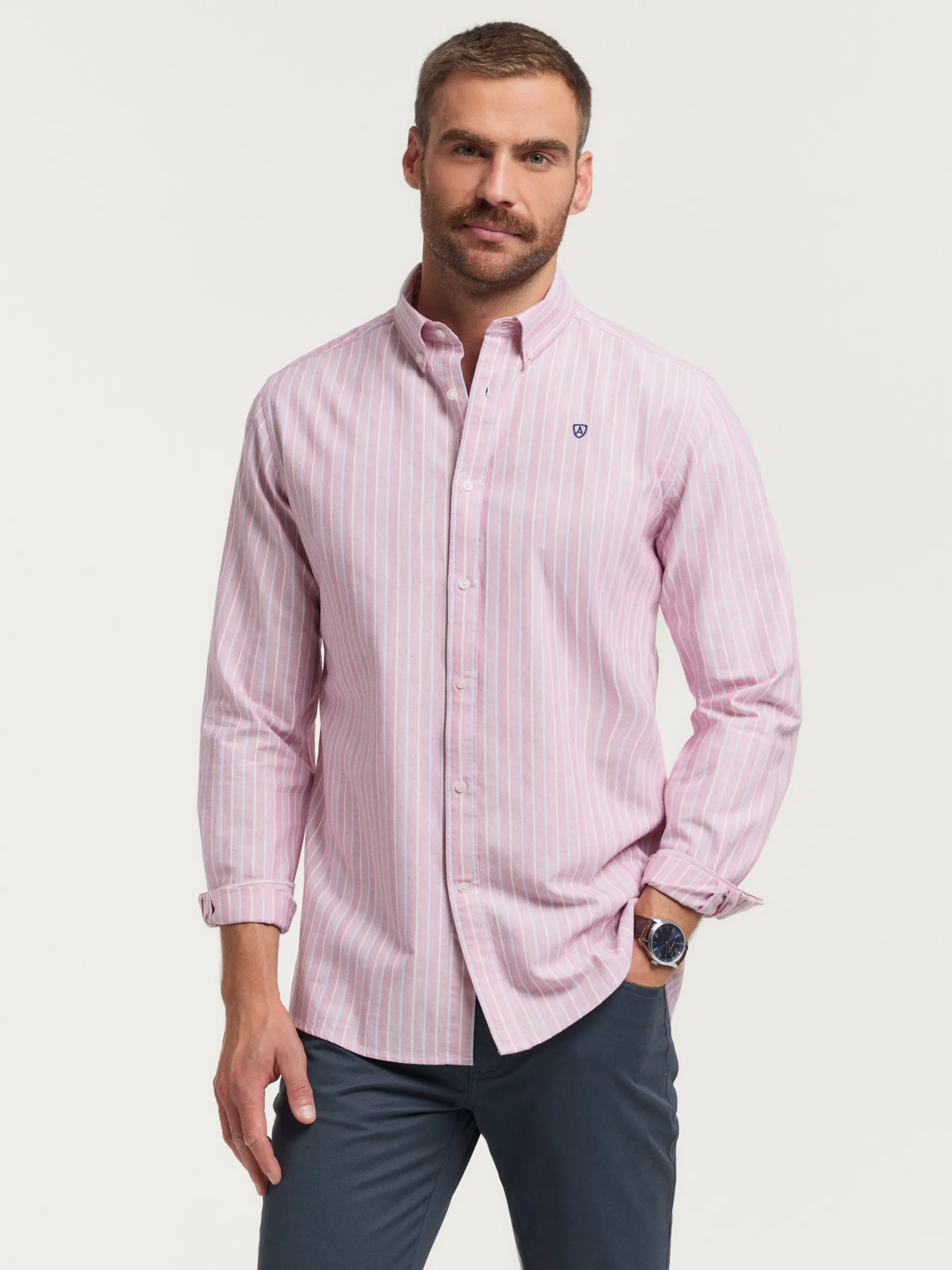 CAMISA OXFORD FANCY STR <Alvaro Moreno Sale